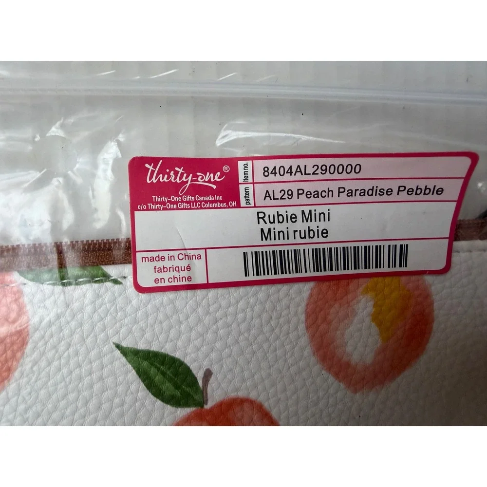 Thirty-One Rubie Mini Peach Paradise Pebble Pouch Wristlet 8404AL290000 NEW